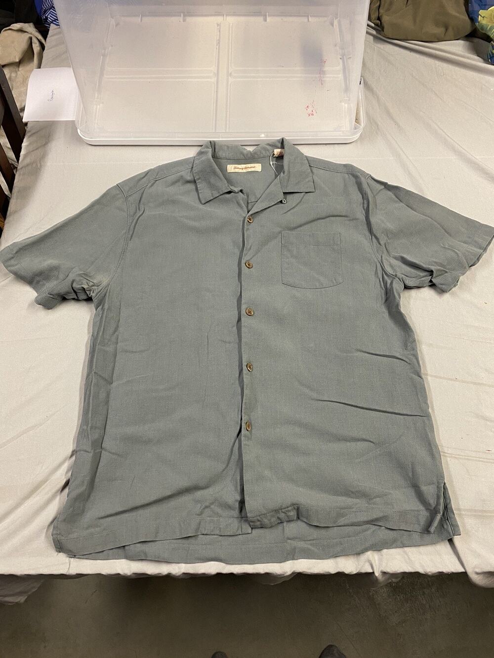 Tommy Bahama Shirts Men Button Up XL Hawaiian Shirt Blue